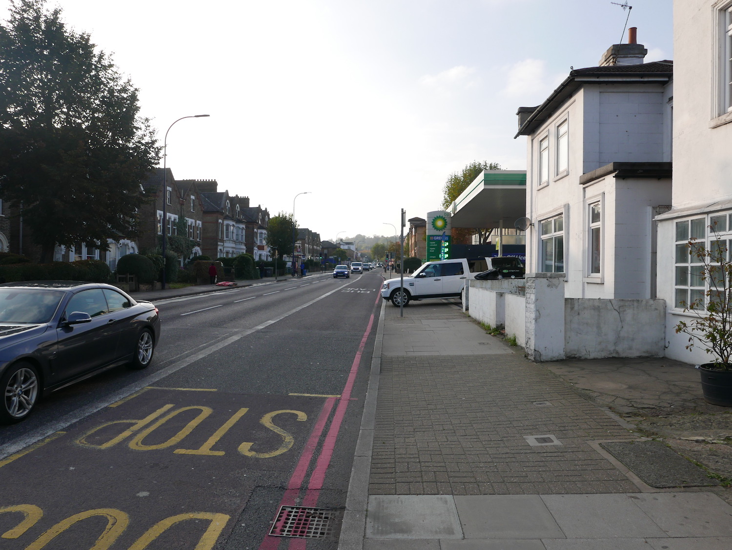 View of a petrol station on the South Circular, London